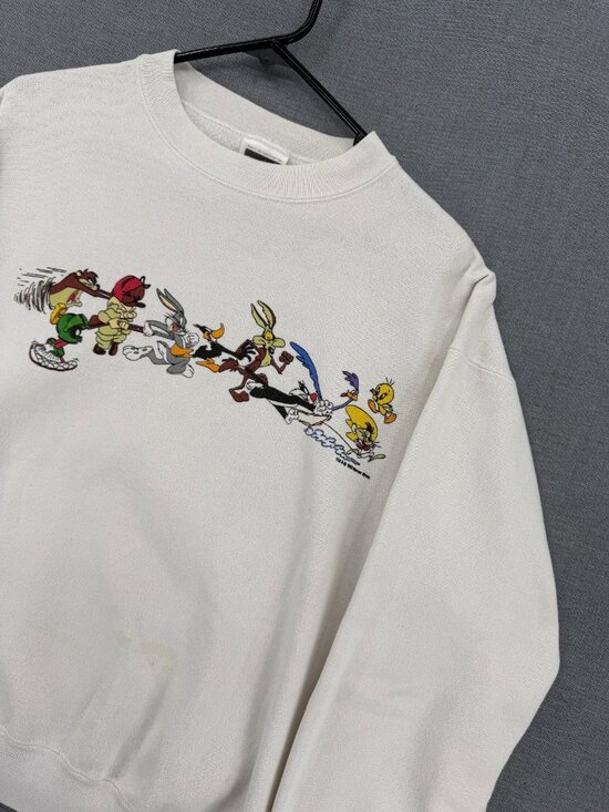 Tultex Other - Vtg Tultex Looney Tunes Cartoon Pullover Sweater Acme Mens L USA Made Y2K READ